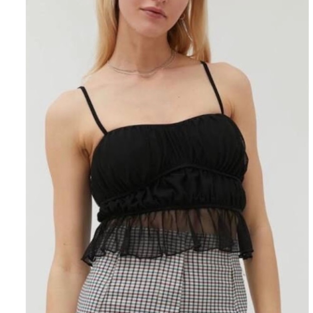 Urban Outfitters Zoe Mesh Peplum Cami Top